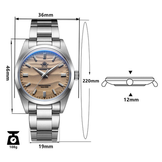 ADDIESDIVE 36mm Quartz Watch VH31 Movement （AD2030）open box