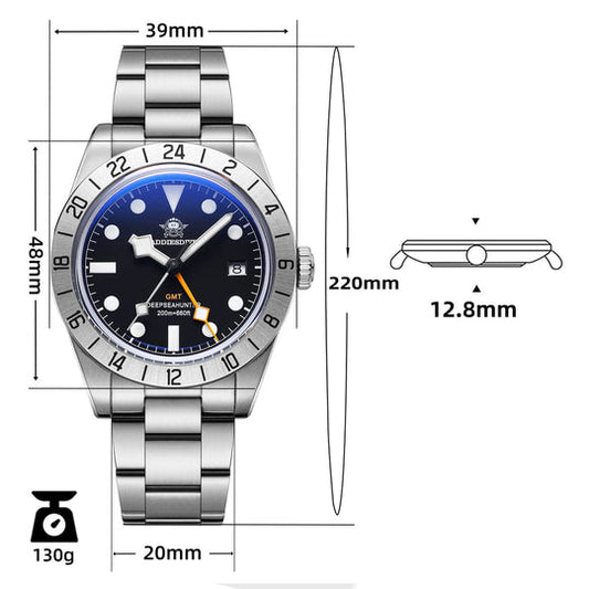 ADDIESDIVE 39mm BB GMT Quartz Watch RONDA515 Movement Open Box