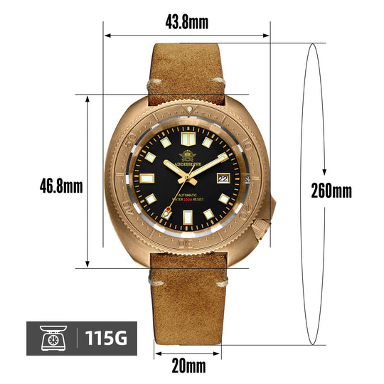 ADDIESDIVE® Automatic Bronze Watch for Men Turtle 200M AD2104
